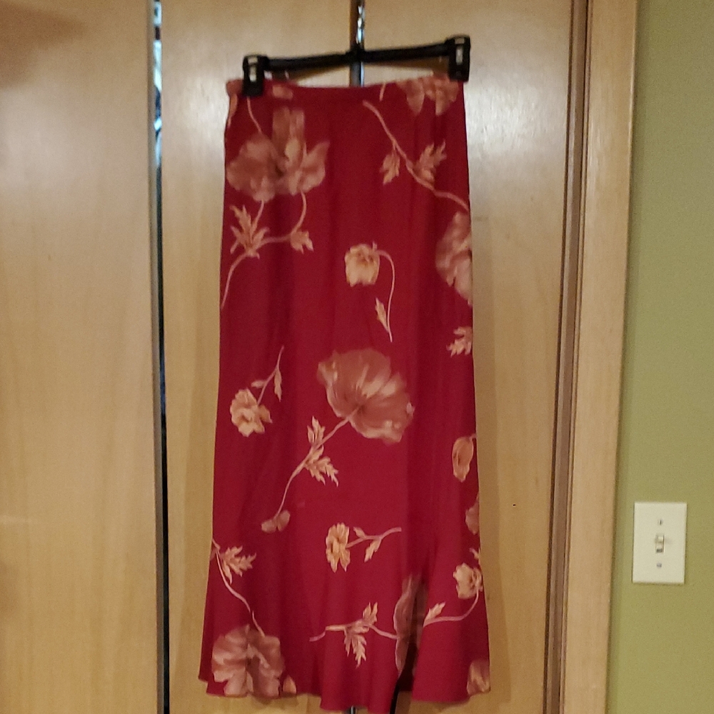 Floral Red Skirt